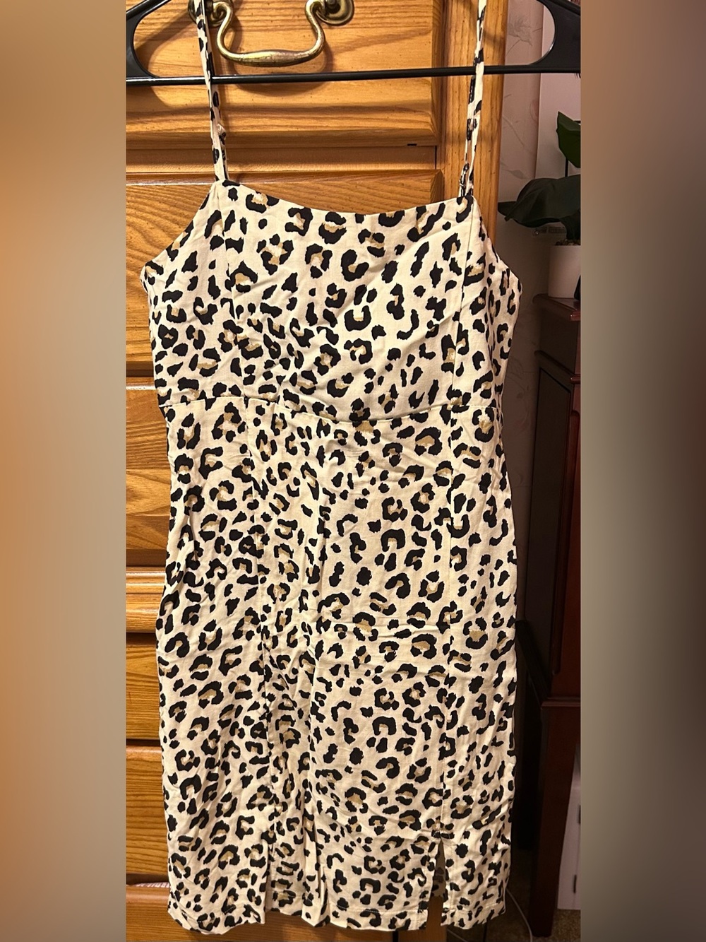 Rare Editions Black and Cream Leopard Print Dress